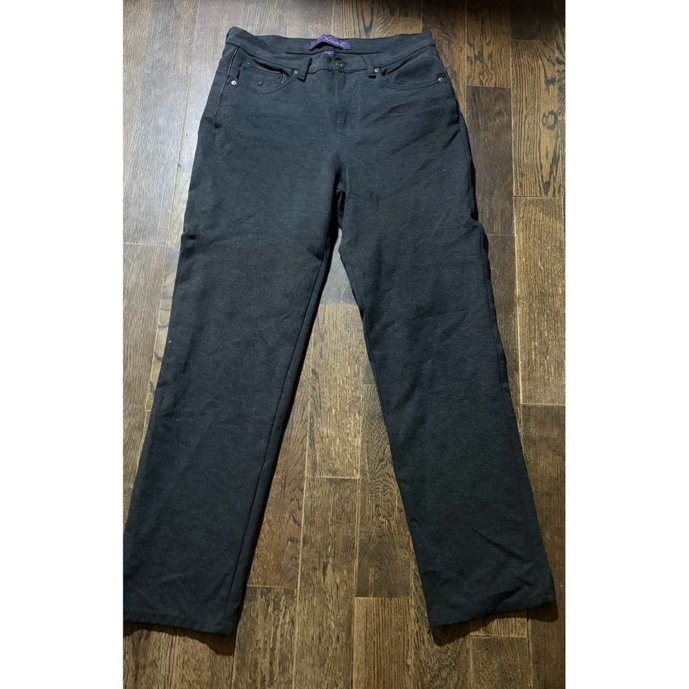 Gloria Vanderbilt Ponte Knit Women's Pants Sz 10 Dark Heather Gray